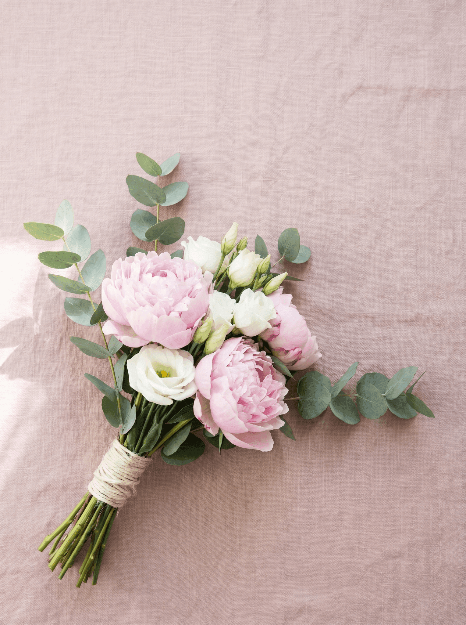 Aurore — Pivoines, eustomas, eucalyptus.
